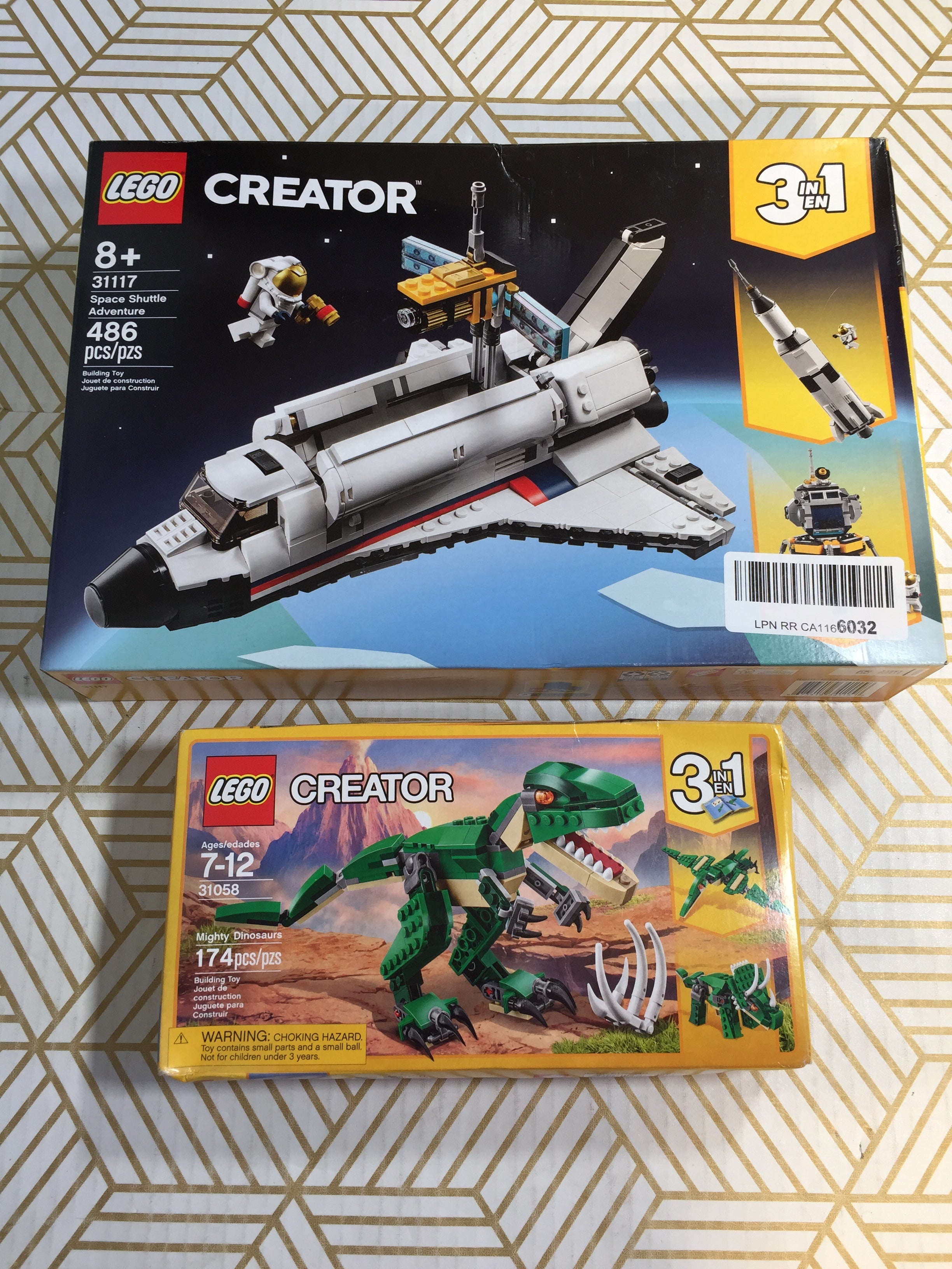 LEGO CREATOR LOT: Space Shuttle Adventure 31117 & Mighty Dinosaurs 31058 *SEALED (7926230024430)
